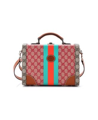Savoy Top Handle Beauty Case GG Coated Canvas with Leather