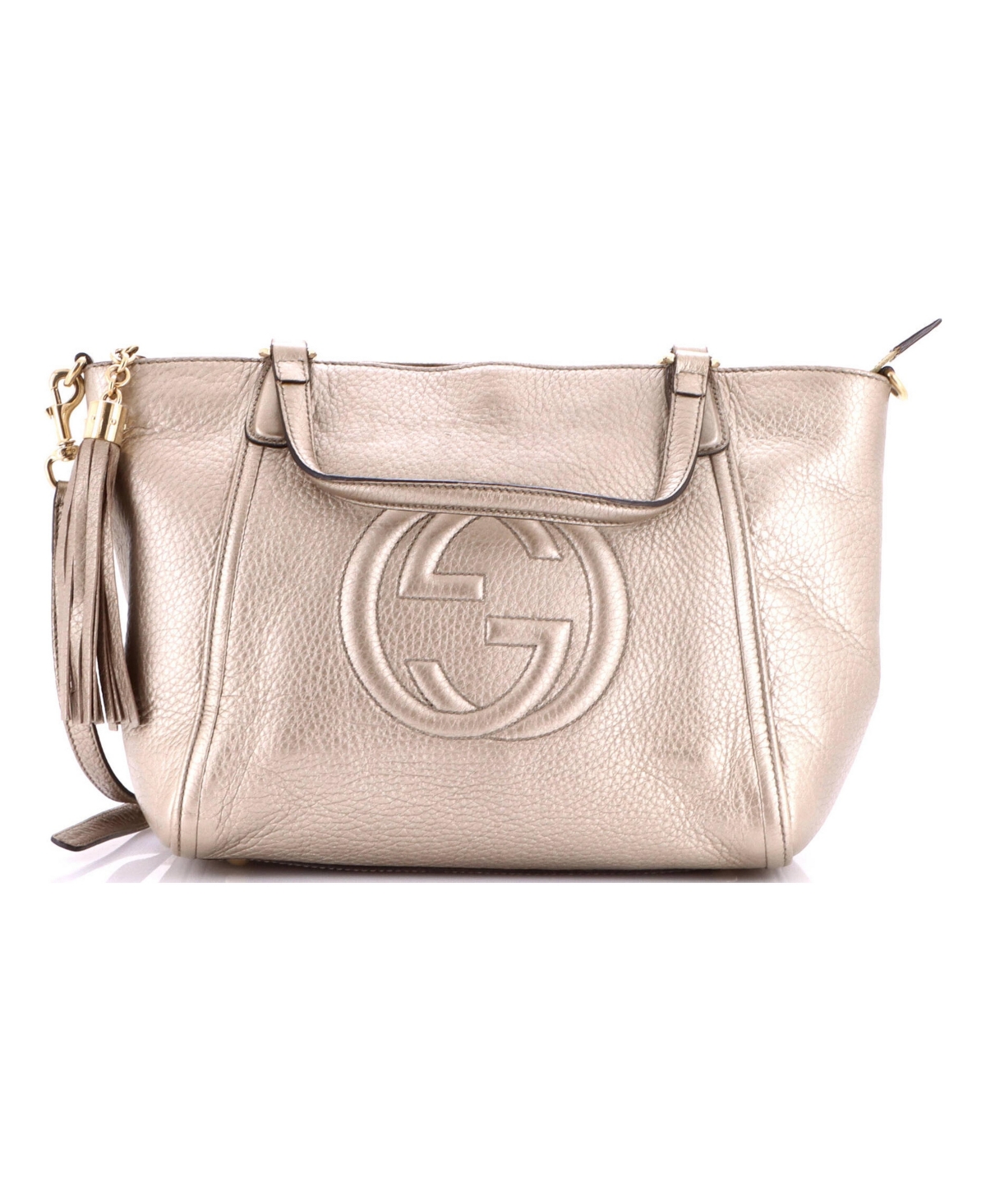 Pre-Owned Gucci Small Soho Convertible Top Handle Bag Leather - Silver