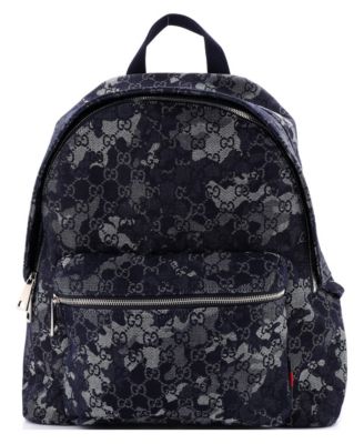 Zip Front Pocket Backpack Camouflage GG Denim