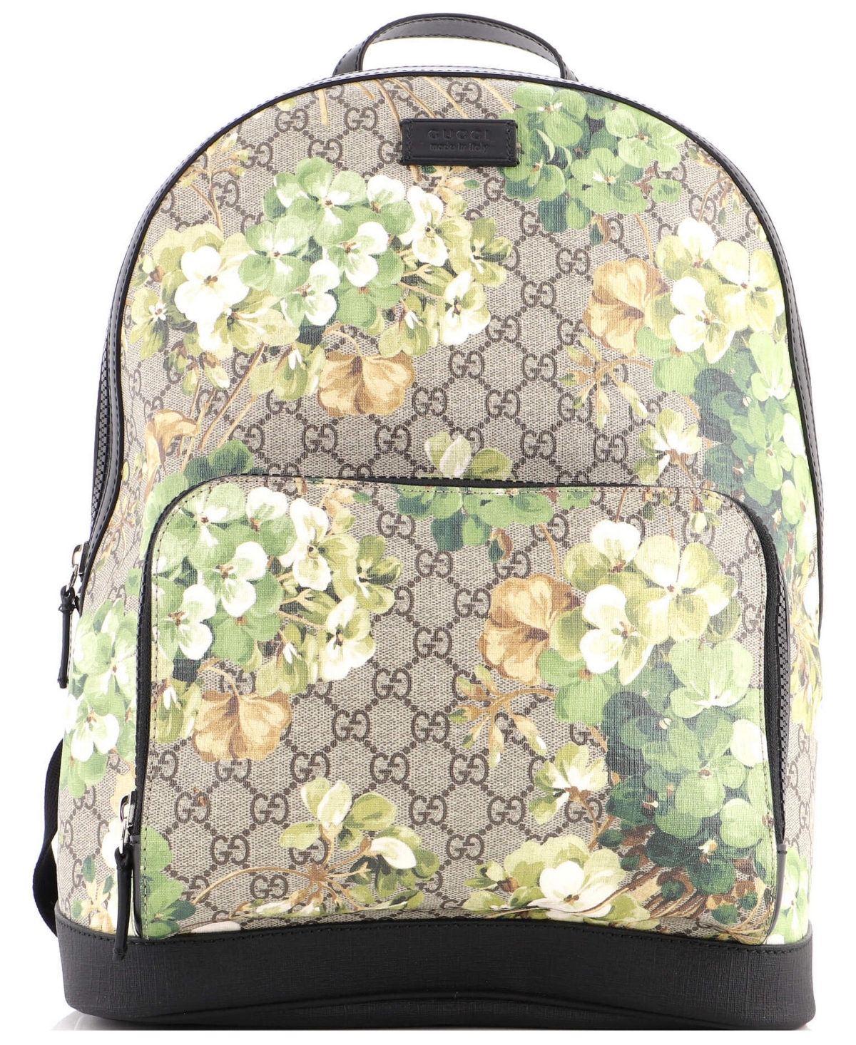 Pre-Owned Gucci Medium Zip Pocket Backpack Blooms Print Gg Coated Canvas - Brown
