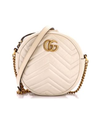 Mini GG Marmont Round Shoulder Bag Matelasse Leather