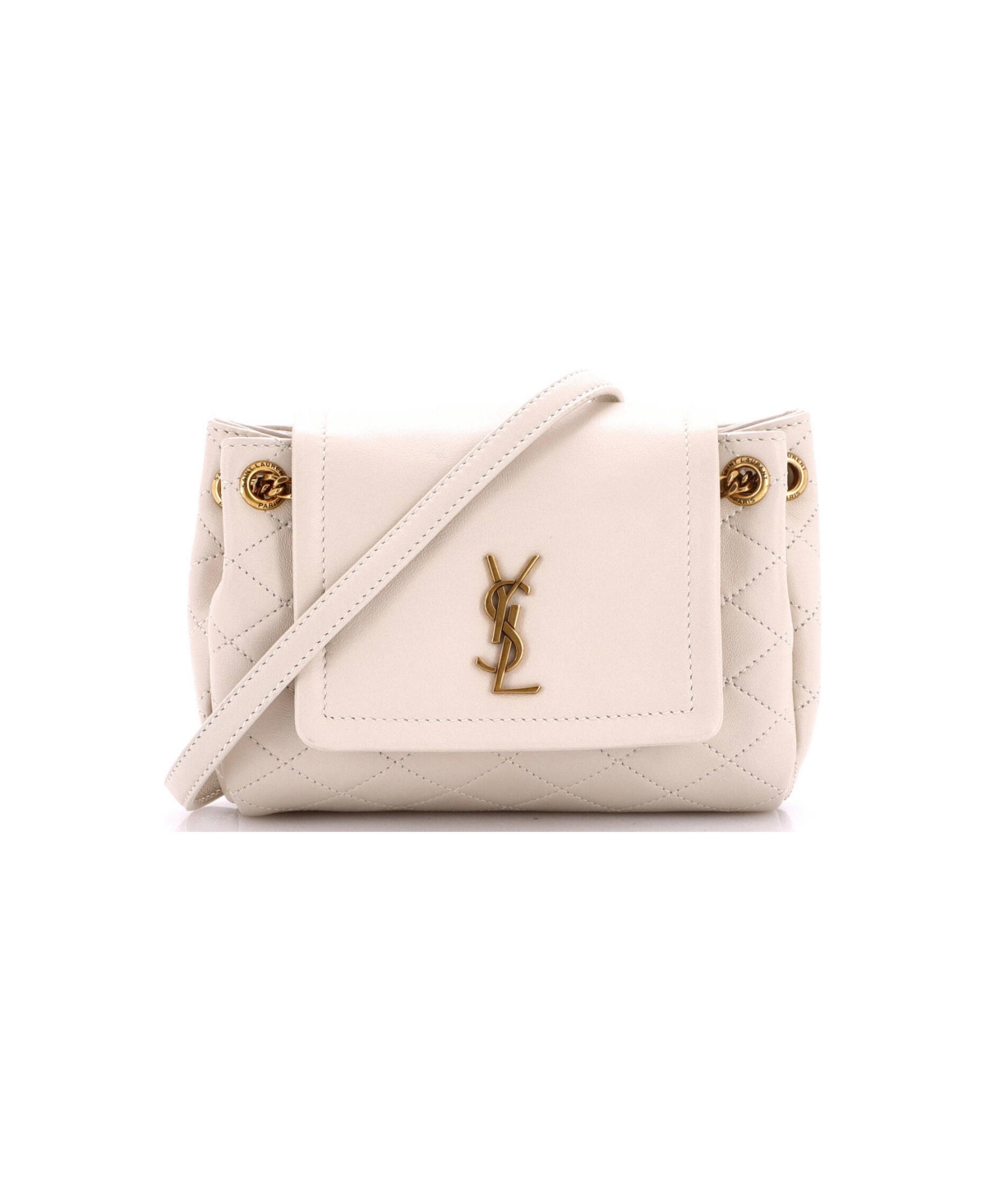 Pre-Owned Saint Laurent Mini Nolita Satchel Quilted Leather - Natural