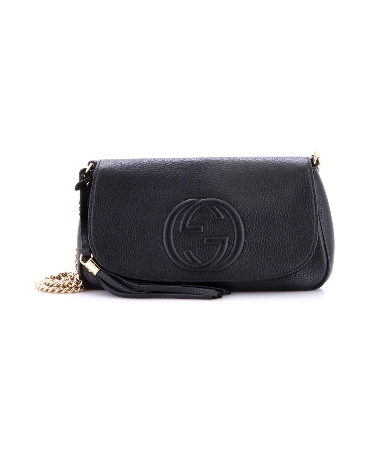 Pre-Owned Gucci Medium Soho Chain Crossbody Bag Leather - Black