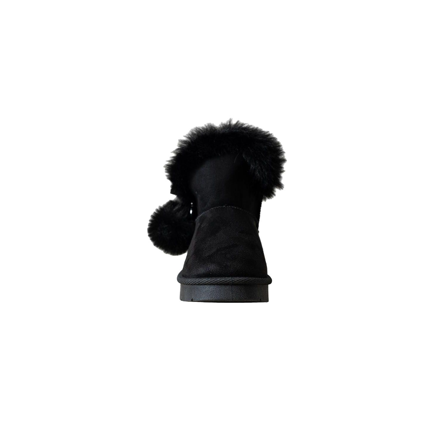 Ботинки Bebe Cozy Boot with Faux Fur Trim Boots для девочек, цвет: Чёрный — фото 3