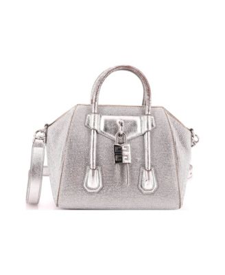 Mini Antigona Lock Bag Crystal Embellished Satin