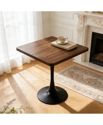 Square Dining Table 27.6", Tulip Pedestal Table, Mid-Century Modern Bistro Table