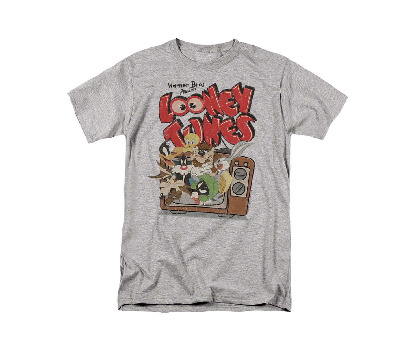 Мужская футболка Looney Tunes Big & Tall Saturday Mornings Graphic, цвет: Меланжевый — фото 1