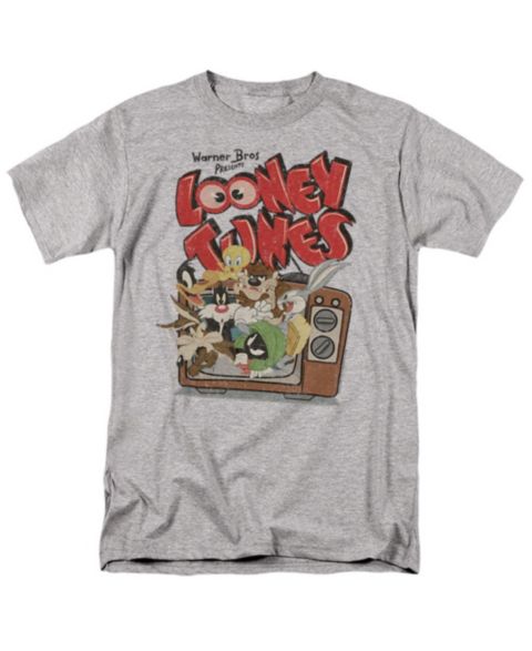 Мужская футболка Looney Tunes Big & Tall Saturday Mornings Graphic, цвет: Меланжевый