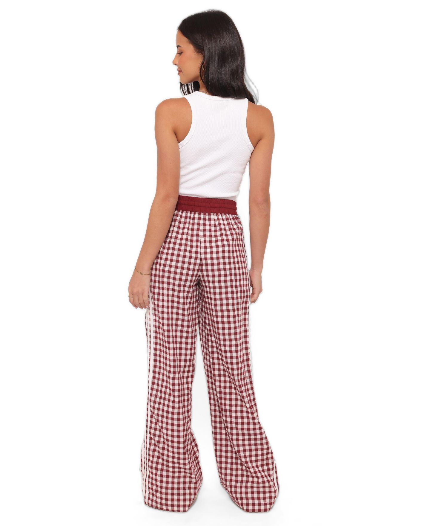 Женские брюки Petal and Pup Lawson Wide-Leg High-Rise Gingham — фото 3