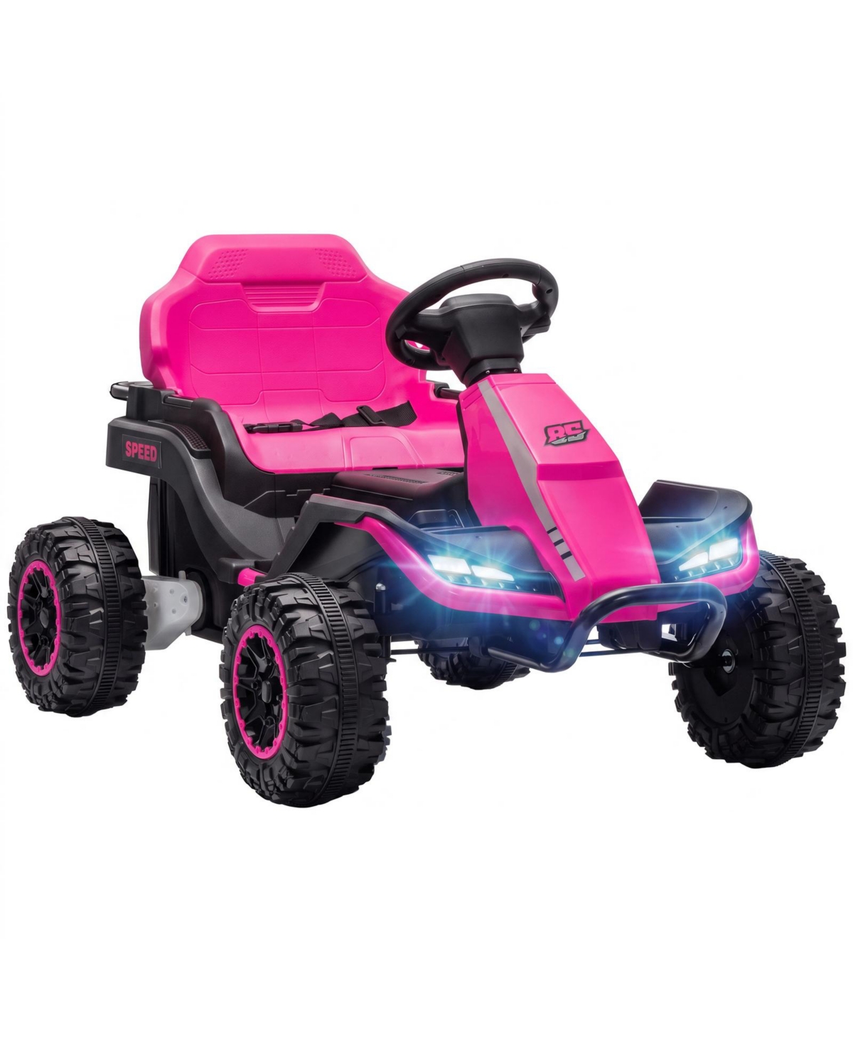 Glintex 24V Kids Ride-On Utv with Remote Control, 4-Wheel Suspension & Dual Motors, 66 lbs Capacity, Ages 3-6 - Pink