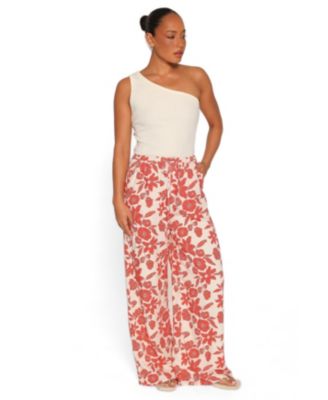 Women's Lira High-Waisted Wide-Leg Floral-Print Pants