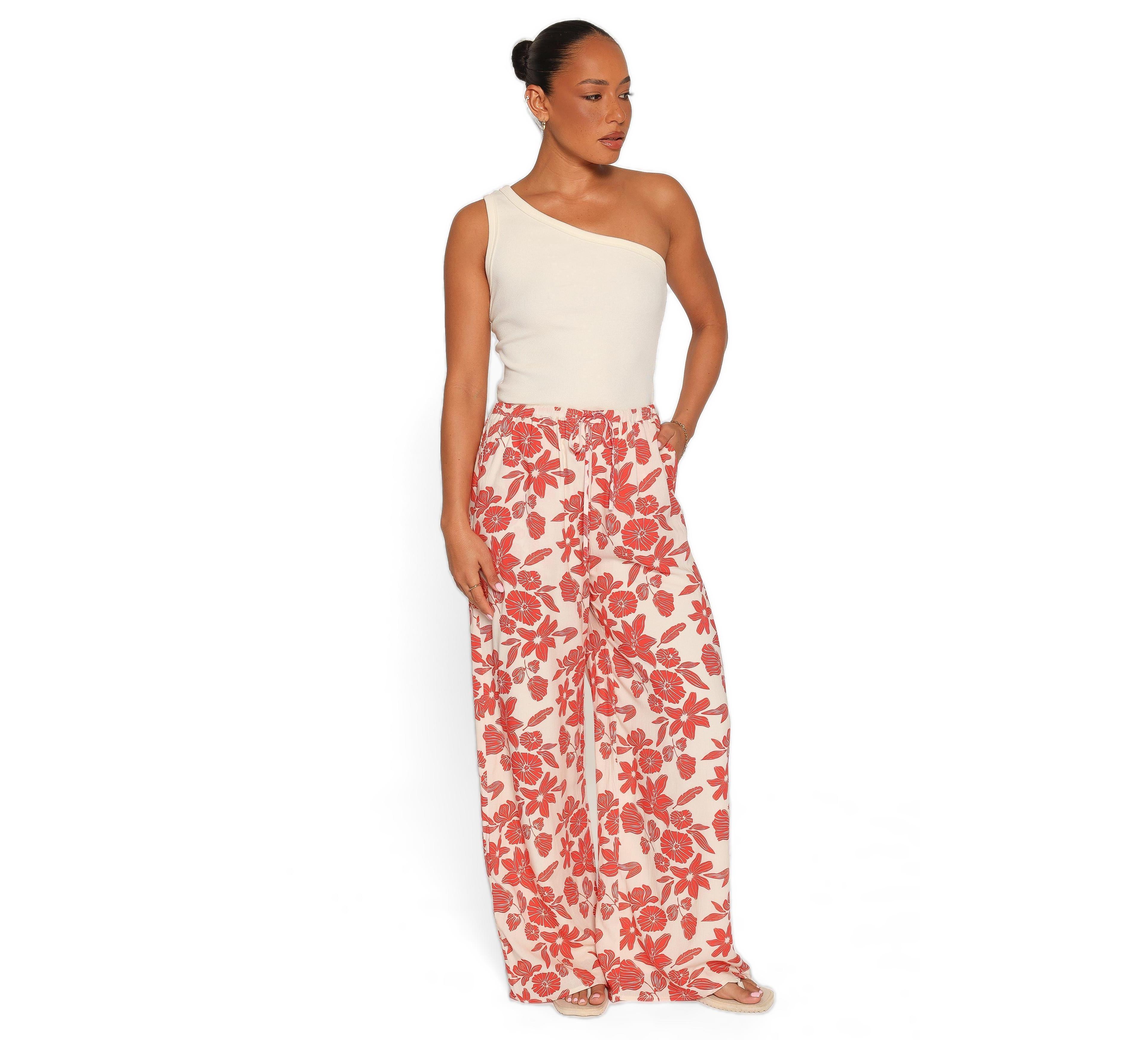 Petal and Pup Women's Lira High-Waisted Wide-Leg Floral-Print Pants