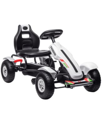 Kids Pedal Go Kart with 3-Position Adjustable Seat, Shock-Absorbing Rubber Wheels, 110-lb Capacity, Ages 5-12