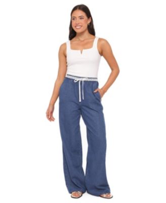 Women's Siun High-Rise Wide-Leg Pull-On Denim Joggers