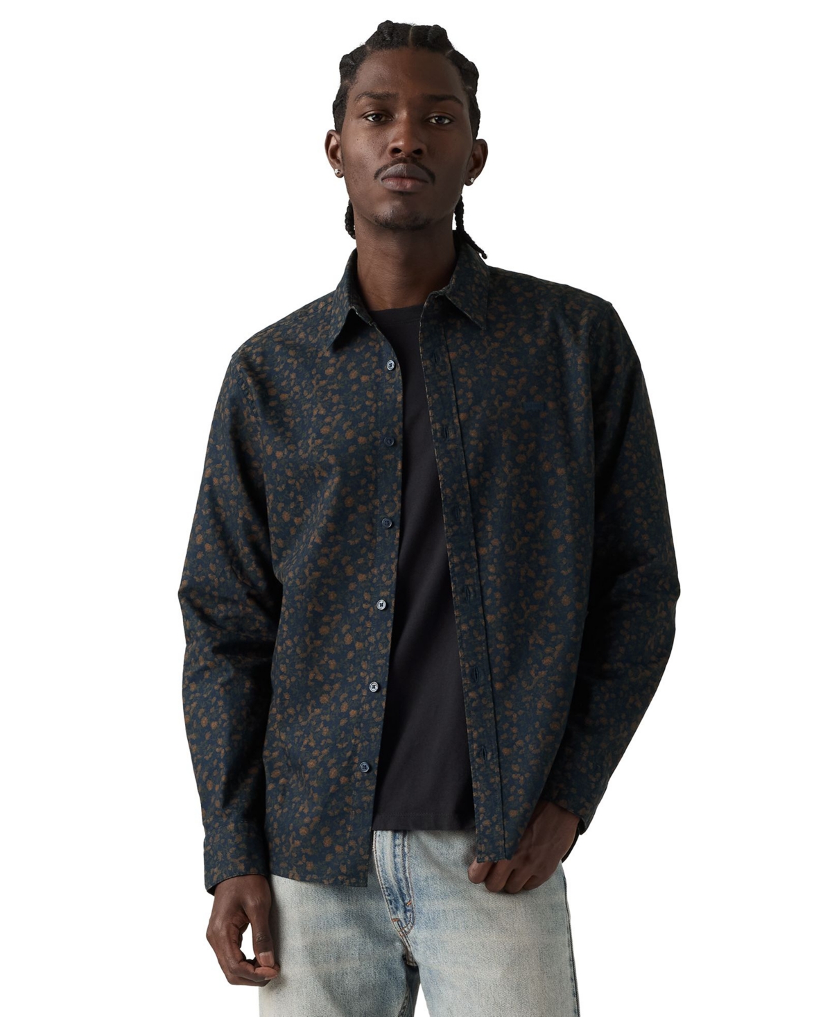 Levi's Men's Battery Long-Sleeve Regular-Fit Shirt - Navy Blazer