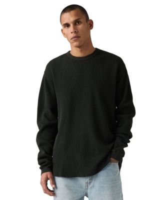 Men's Long-Sleeve Thermal Waffle-Knit T-Shirt