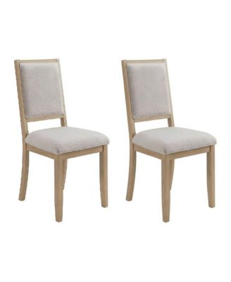 Boucle-Upholstered Mid-Century Modern Dining Chairs, Square Seat, Set of 2