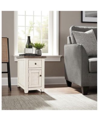 Rustic Farmhouse Chairside Table with Pine Wood Construction