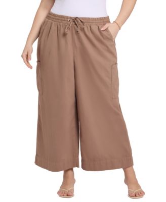 Plus Size Whitney High-Rise Wide-Leg Cargo Pants