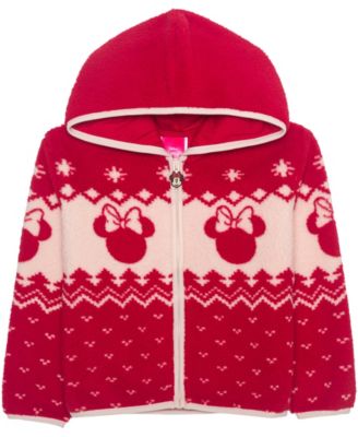 Toddler Girls' 2T-6X Minnie Mouse Fair Isle Sherpa Hooded Jacket