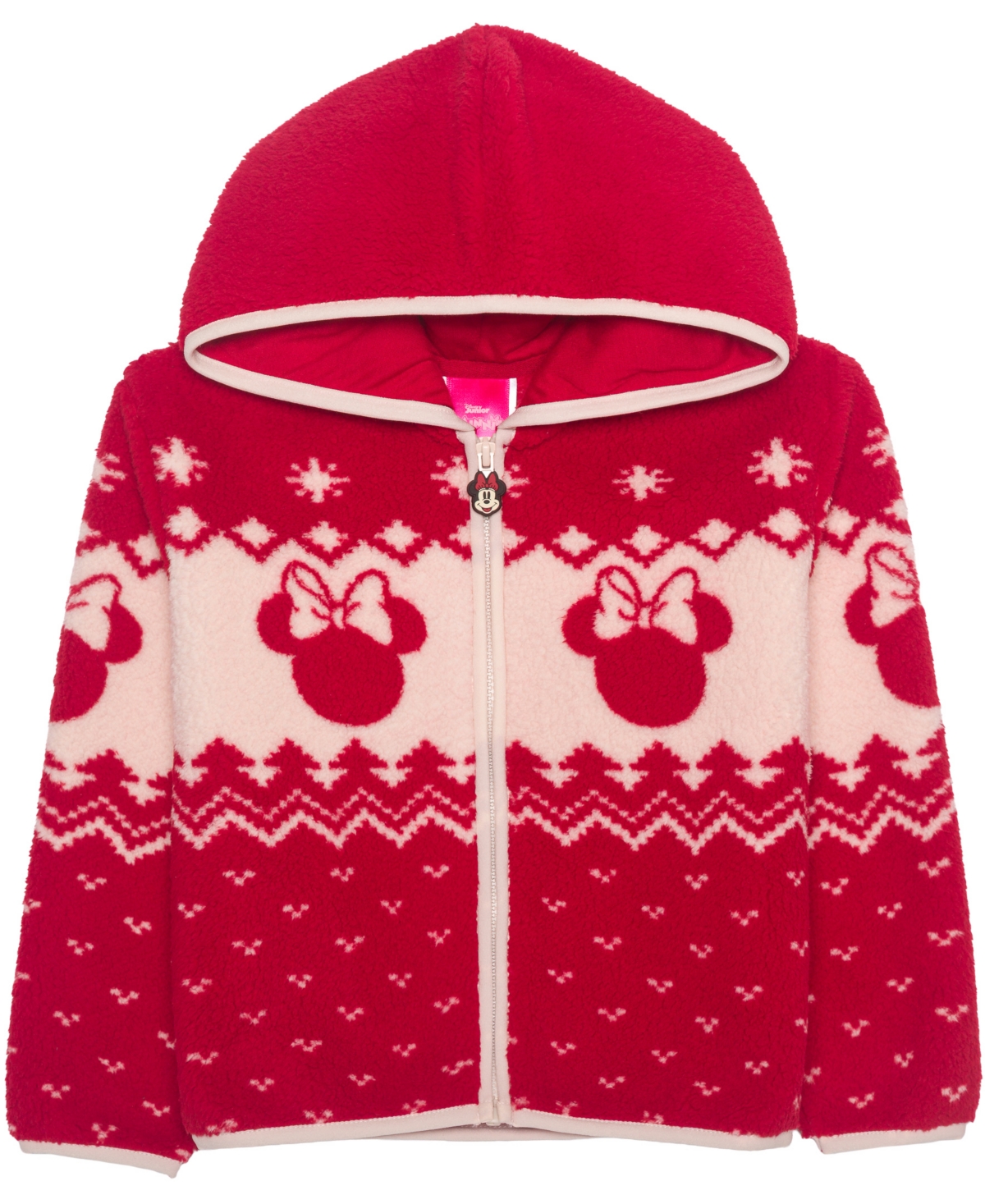 Disney Toddler Girls' 2T-6X Minnie Mouse Fair Isle Sherpa Hooded Jacket, Created for Macy's