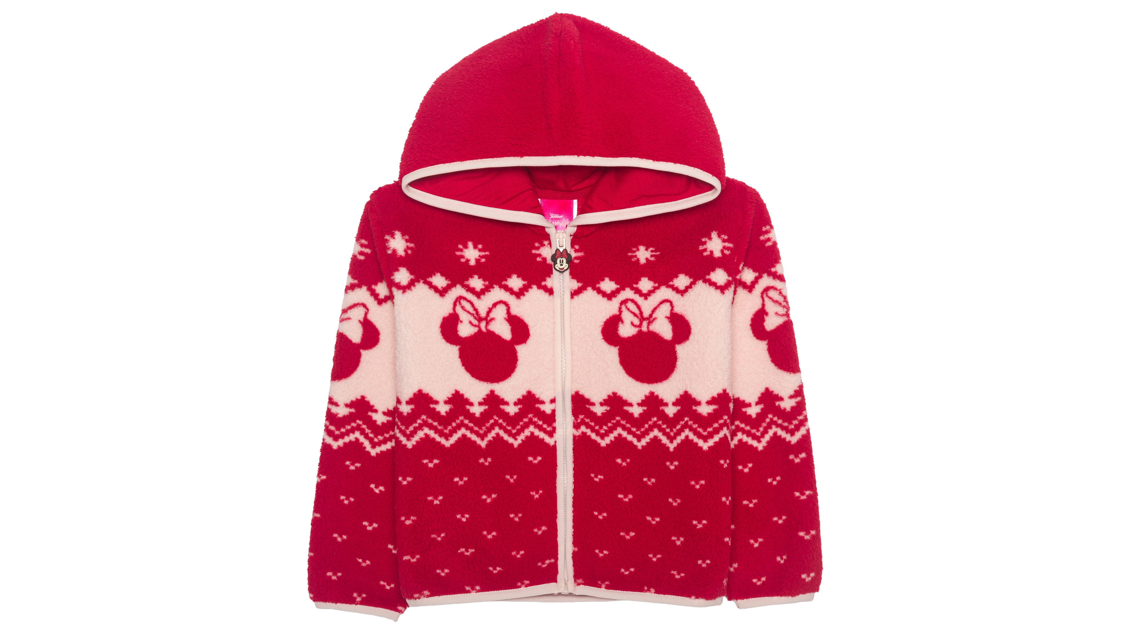 Disney Toddler Girls' 2T-6X Minnie Mouse Fair Isle Sherpa Hooded Jacket, Created for Macy's