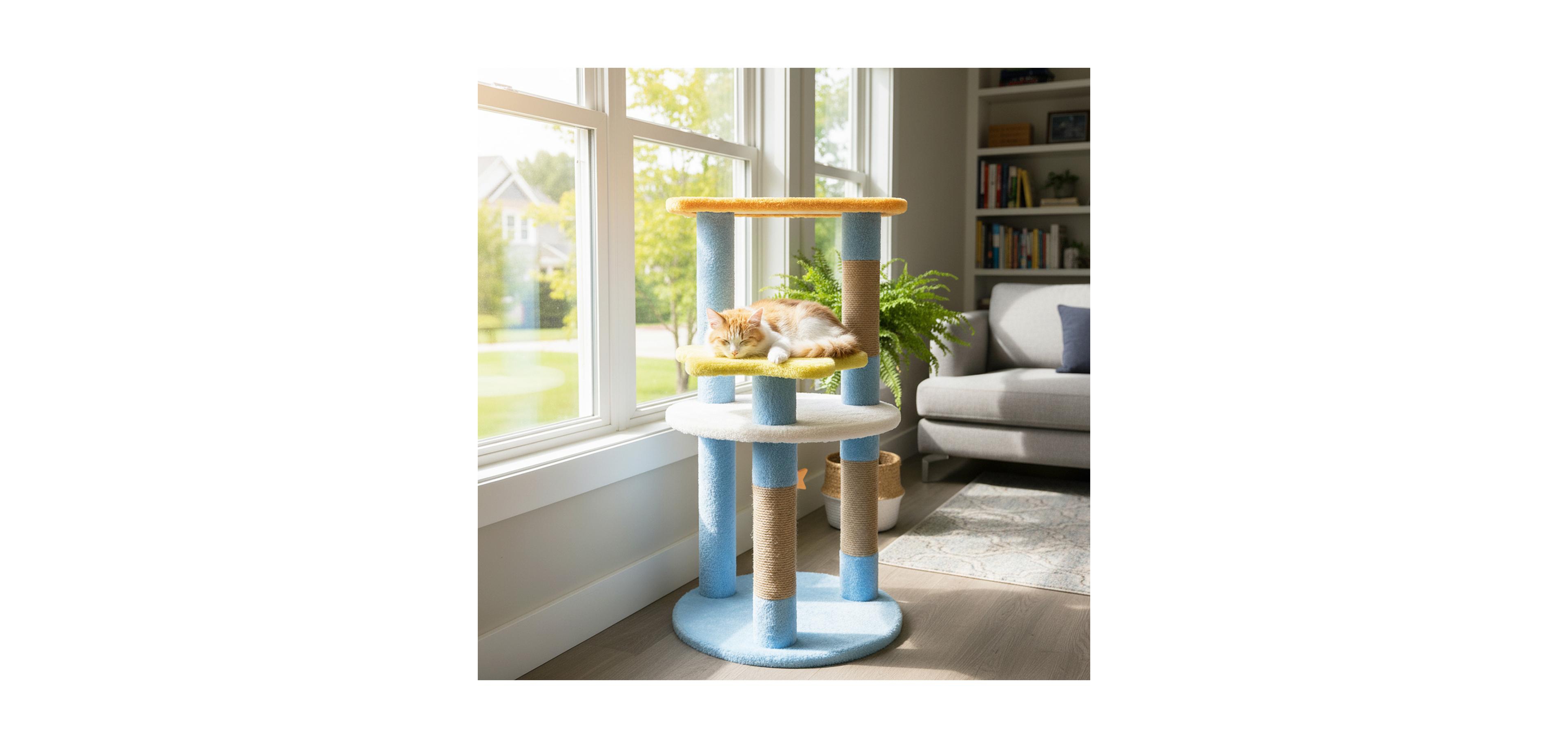 Zeny 29in Cute Modern Cat Tree with Star and Moon Platforms