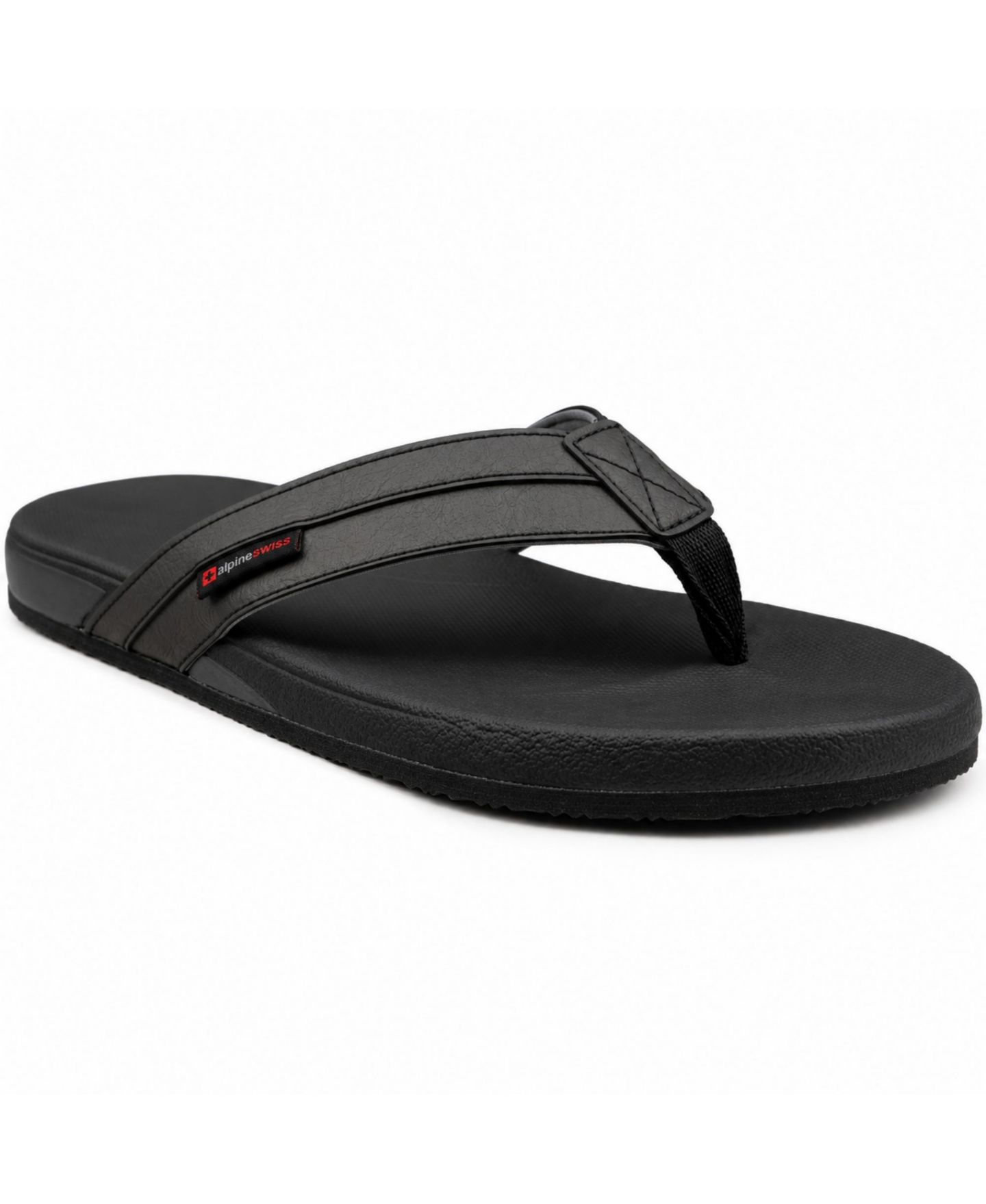 Мужские сандалии Alpine Swiss Trey Flip Flops Cushion, цвет: Чёрный — фото 1