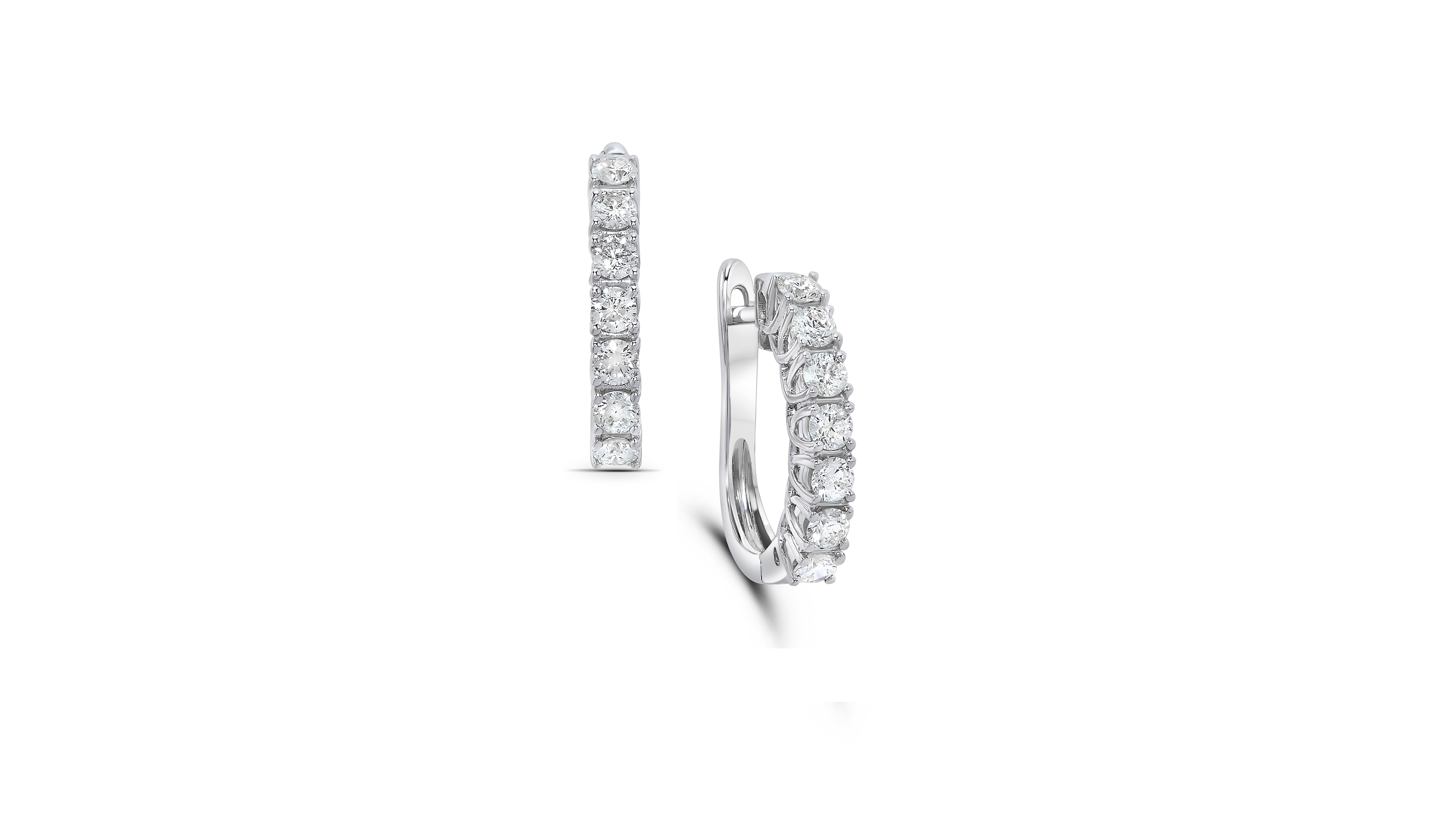Macy's Round Diamond Hoop Earrings (1 ct. t.w.) in 14k White Gold