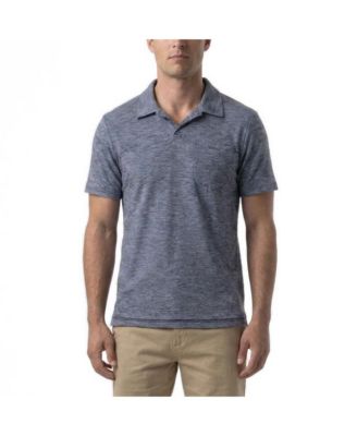 Men's Johnny Collar Short-Sleeve Pocket Polo Shirt