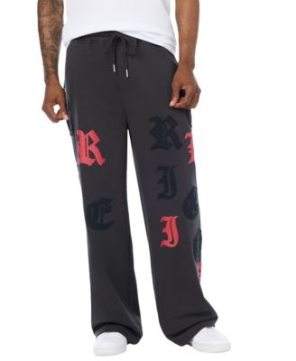 Men's Tossed Logo Baggy French-Terry Pull-On Sweatpants