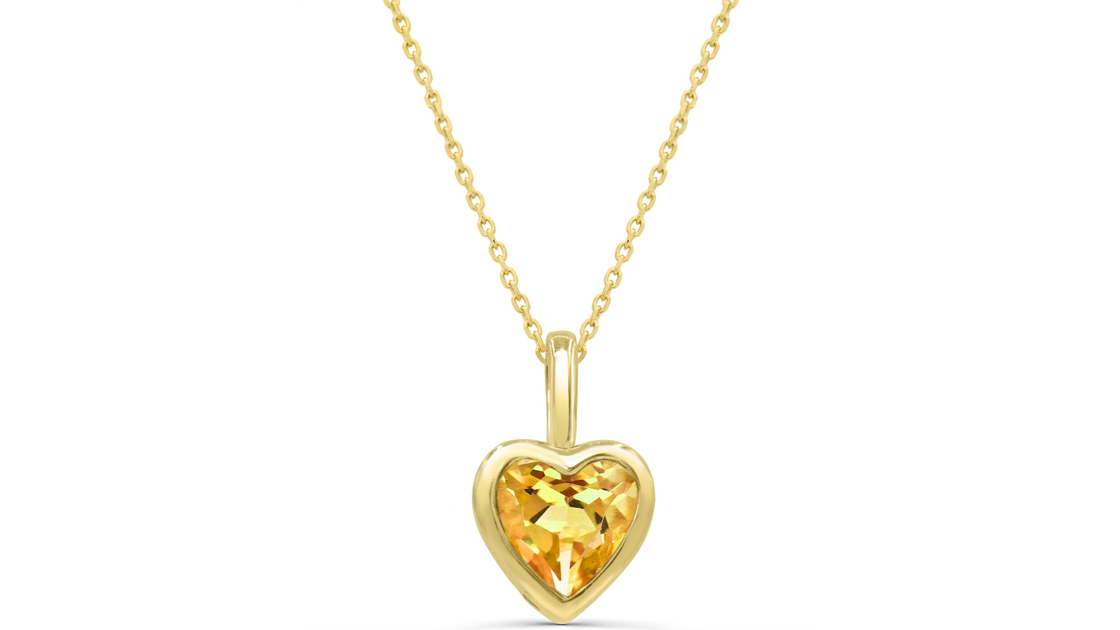Macy's Citrine (1/2 ct. t.w.) Heart Pendant in 14k Gold-Plated Sterling Silver