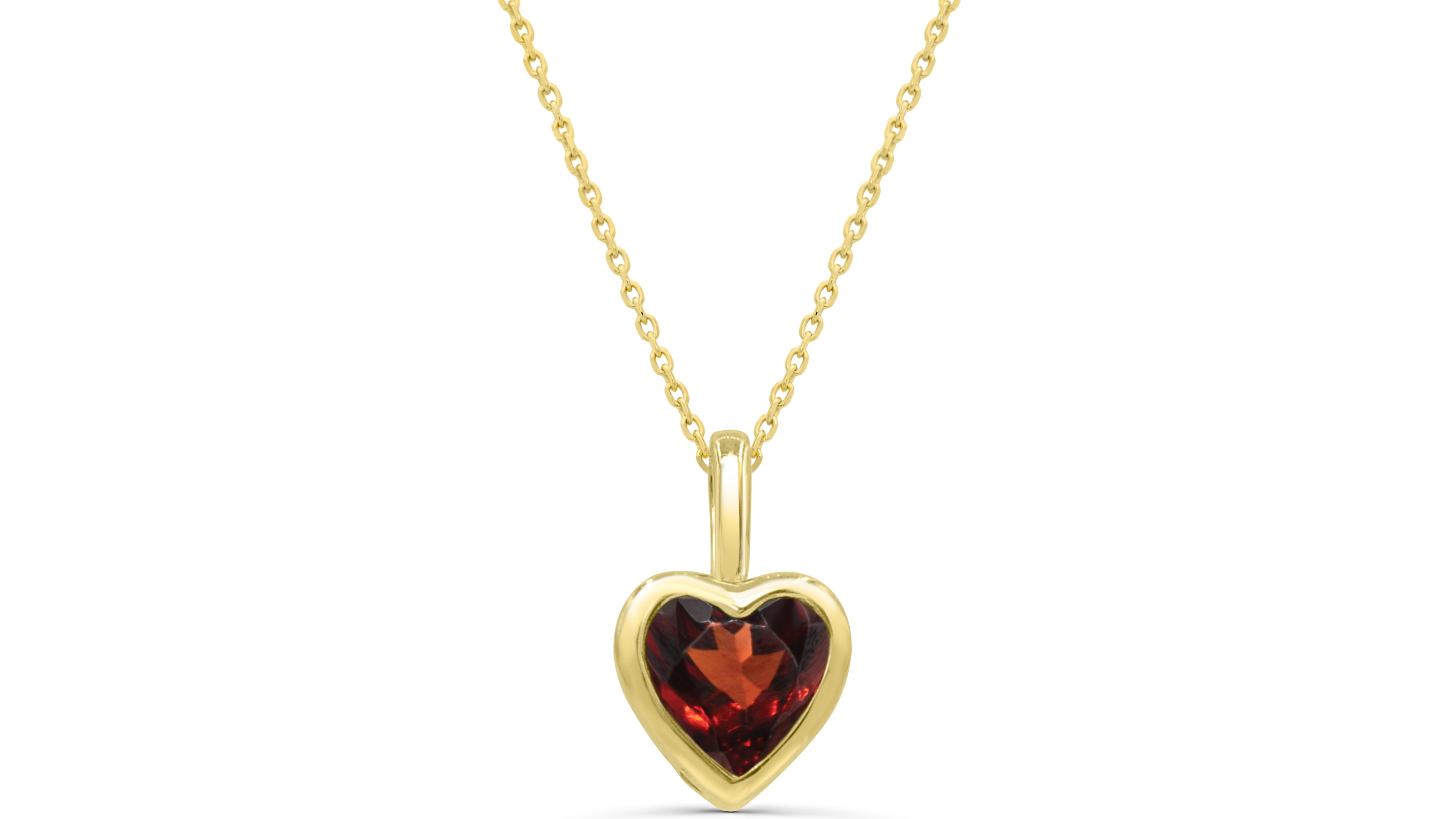 Macy's Garnet (5/8 ct. t.w.) Heart Pendant in 14k Gold-Plated Sterling Silver