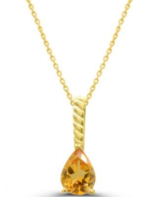 Citrine Teardrop Pendant Necklace (1/2 ct. t.w.) in 14k Gold-Plated Sterling Silver