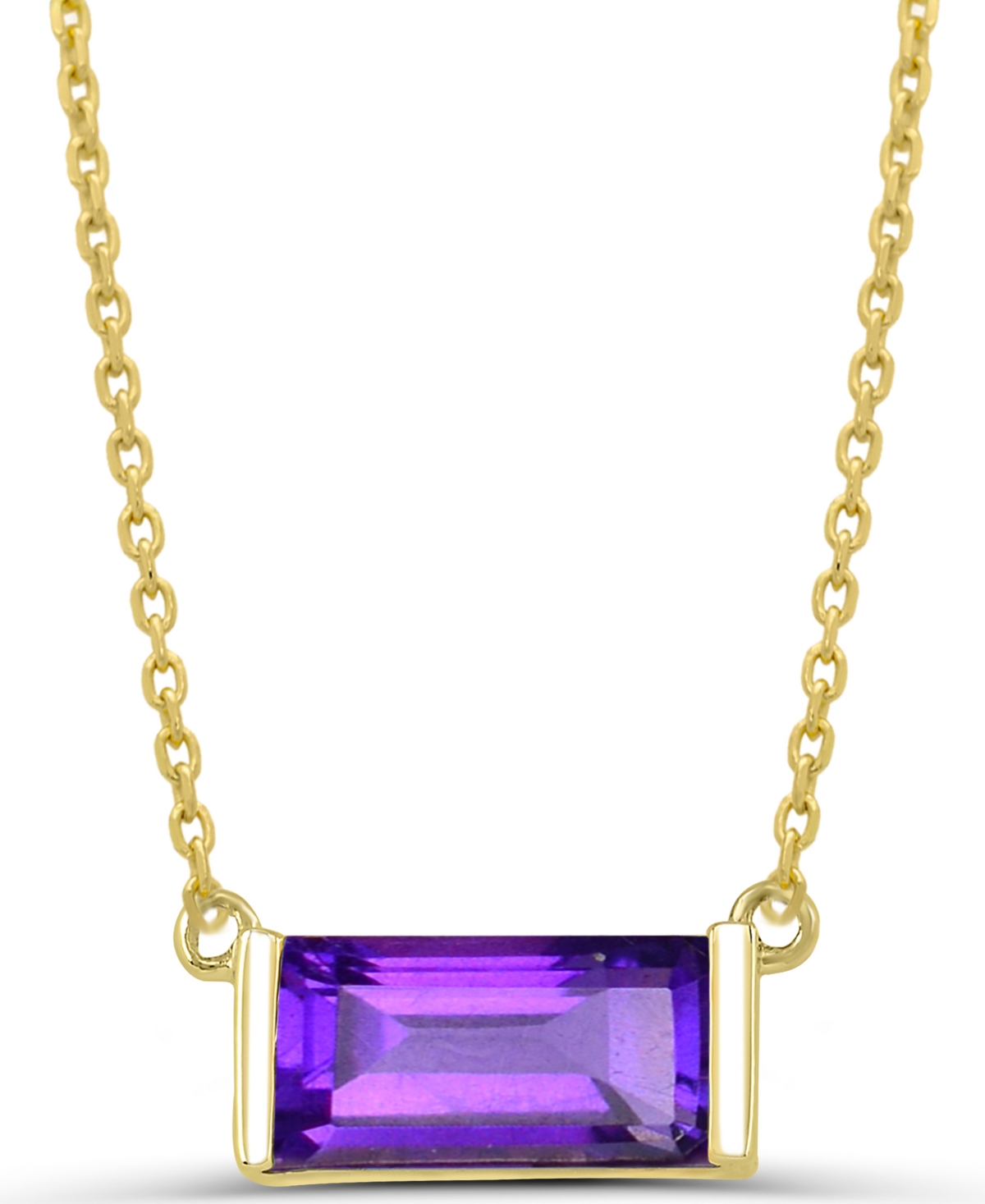 Macy's Amethyst (3/4 ct. t.w.) Pendant Necklace in 14k Gold-Plated Sterling Silver
