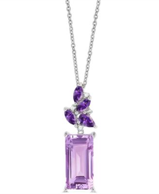 Rose de France (2-3/4 ct. t.w.), Amethyst (1/2 ct. t.w.) and Diamond Accent in Sterling Silver