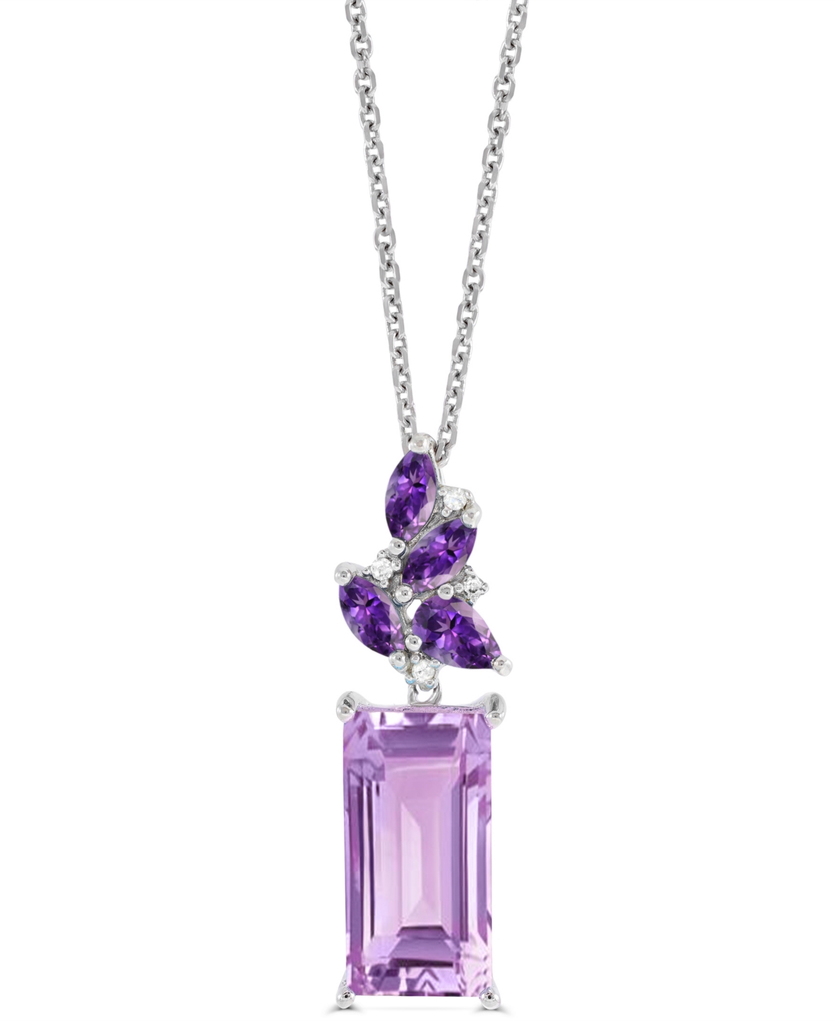 Macy's Rose de France (2-3/4 ct. t.w.), Amethyst (1/2 ct. t.w.) and Diamond Accent in Sterling Silver - Purple