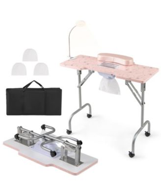 Folding Manicure Nail Table with Electric Dust Collector Table