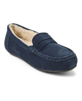 Women's Memory Foam Moccasin Penny Loafer Suede Slippers