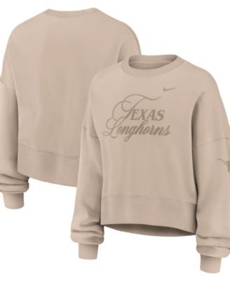Women's Tan Texas Longhorns Neutral Stance Collection Oversized Phoenix Fleece Sweatshirt