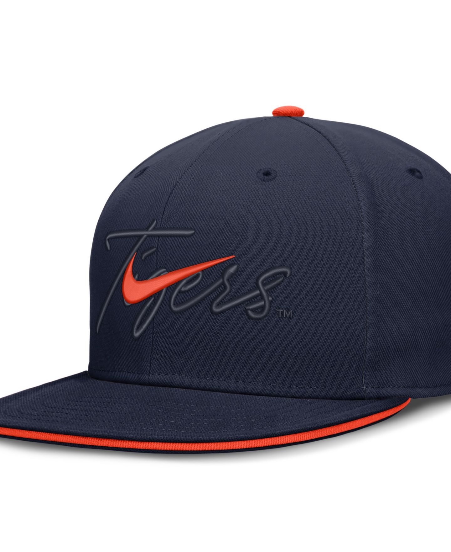 Мужская кепка Nike Navy Auburn Tigers Dri-FIT Primetime Script Fitted Hat — фото 1