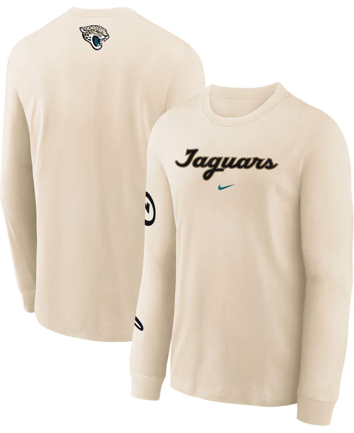 Nike Big Boys' and Girls' Natural Jacksonville Jaguars 2026 Rivalries Collection Max90 Long-Sleeves T-Shirt