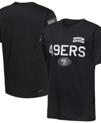 Big Boys' and Girls' Black San Francisco 49ers 2026 Salute to Service Sideline Dri-FIT T-Shirt