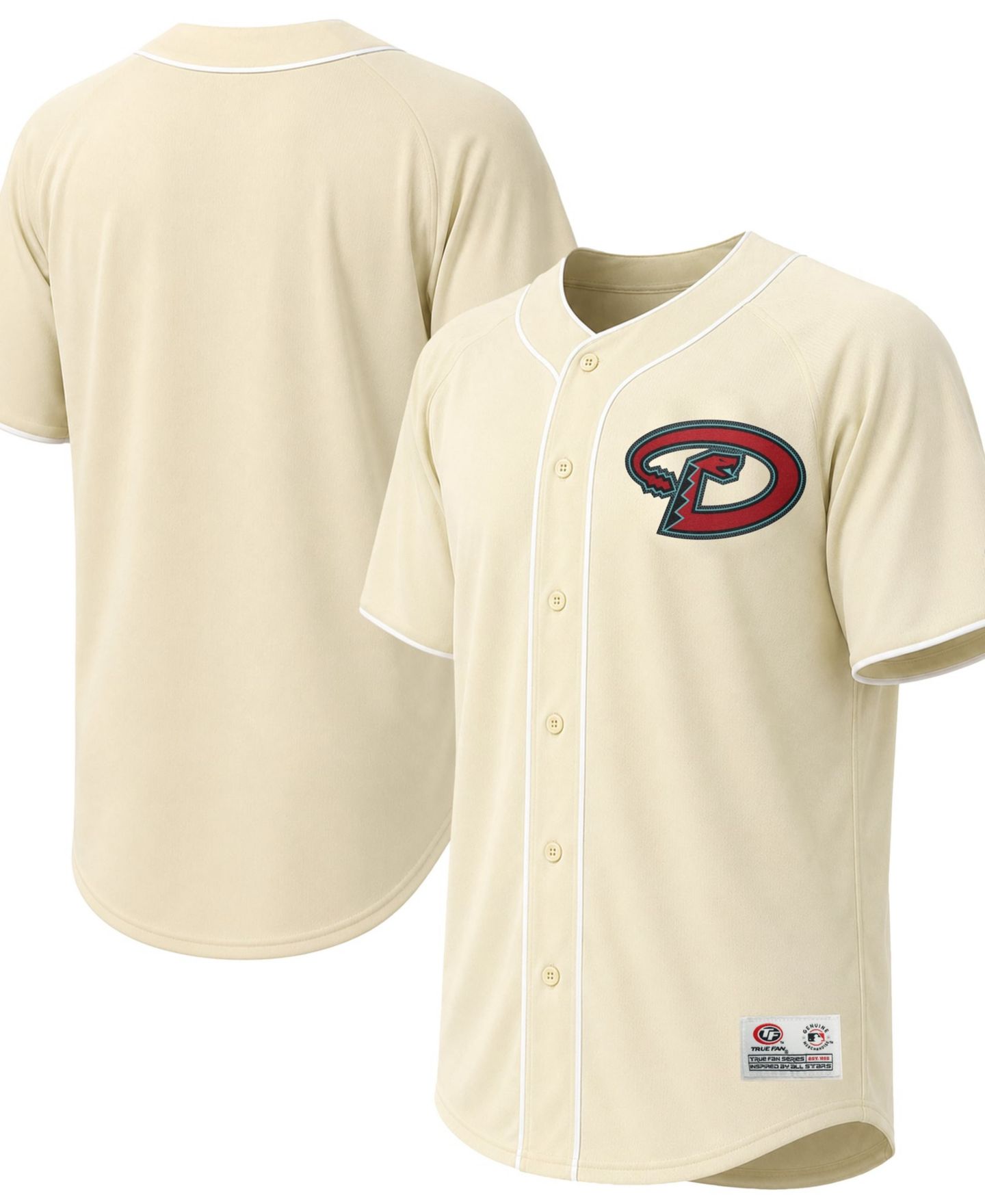 Мужской топ Stitches Cream Arizona Diamondbacks Fashion Jersey — фото 1