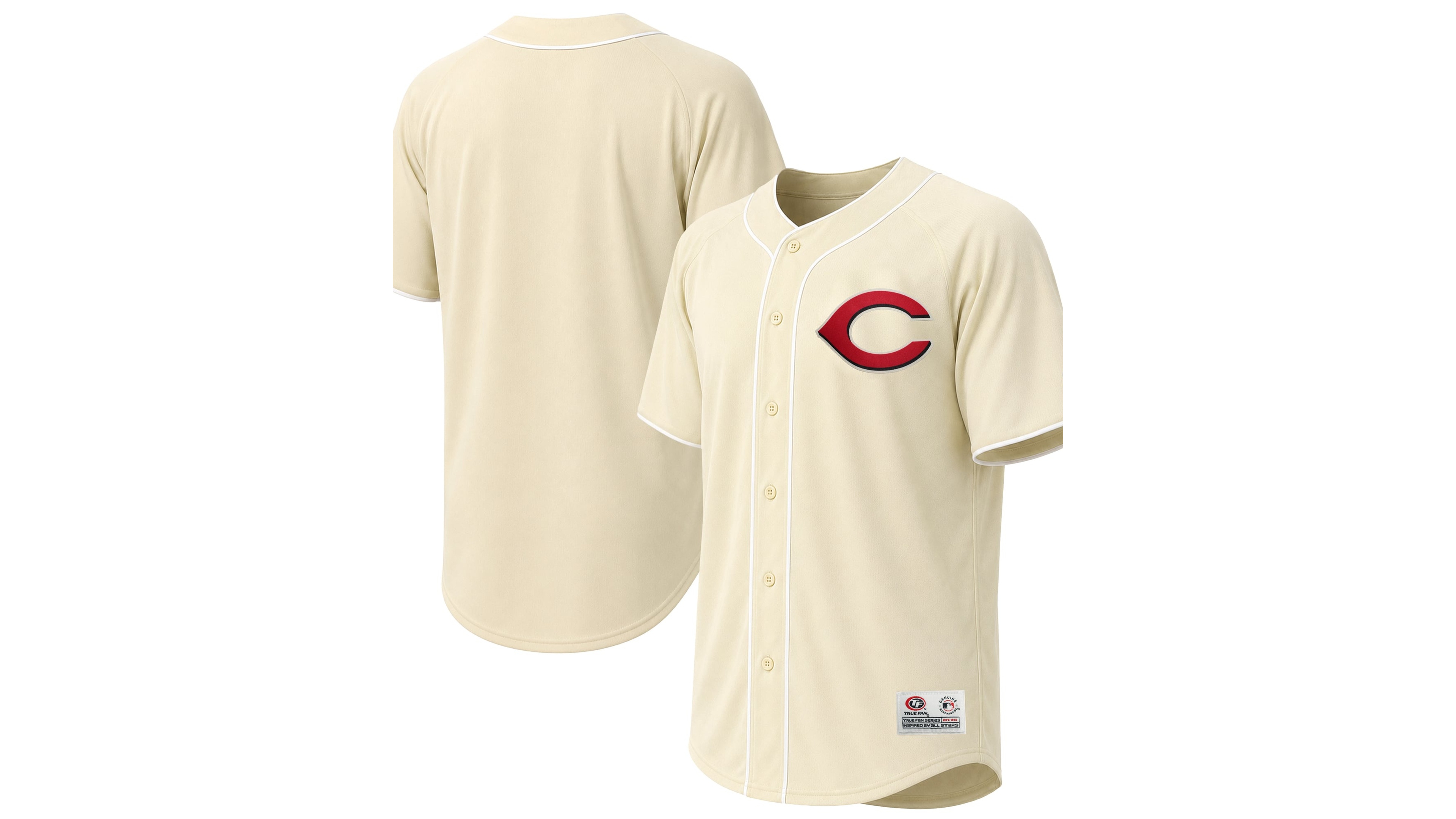 Stitches Men's Cream Cincinnati Reds Fashion Jersey