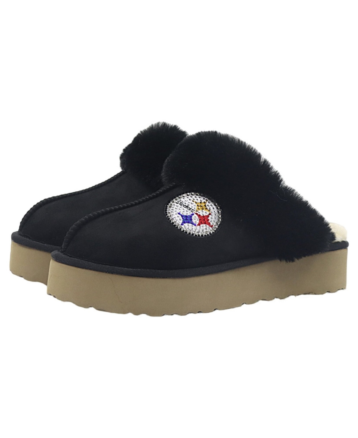 Fabgating By Cuce Men's and Women's Black Pittsburgh Steelers Team Color Slipper Boots - Black