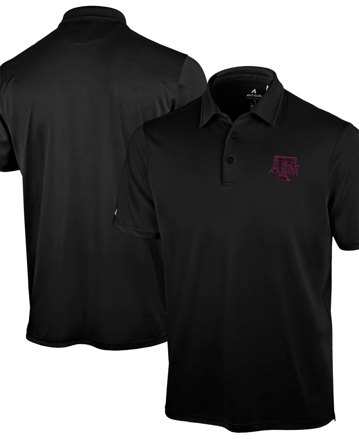 Antigua Men's Black Texas A M Aggies Unshakeable Solid Polo Shirt - Black
