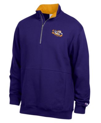 Men's Purple LSU Tigers Fleece Quarter-Zip Pullover