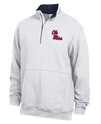 Men's White Ole Miss Rebels Fleece Quarter-Zip Pullover