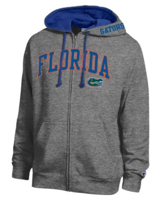 Men's Heather Charcoal Florida Gators Arch Logo Full-Zip Fleece Hoodie